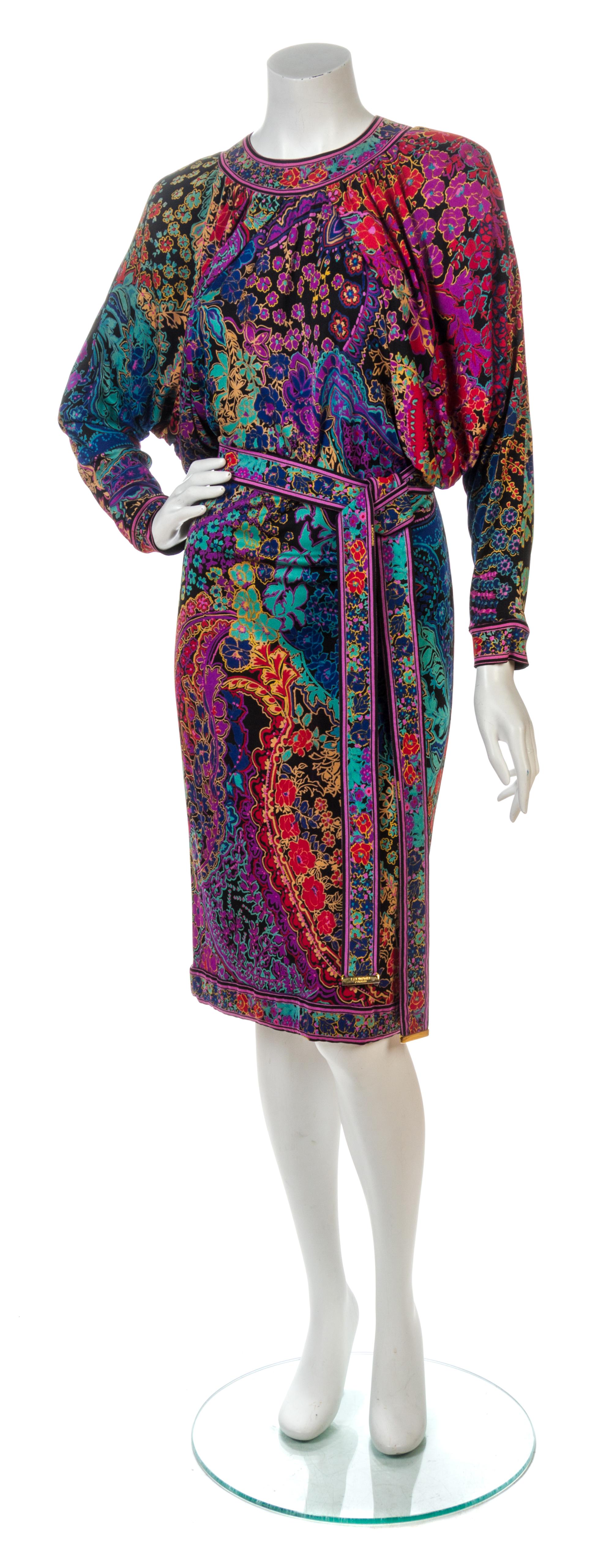 Two Leonard Silk Jersey Print Dresses,