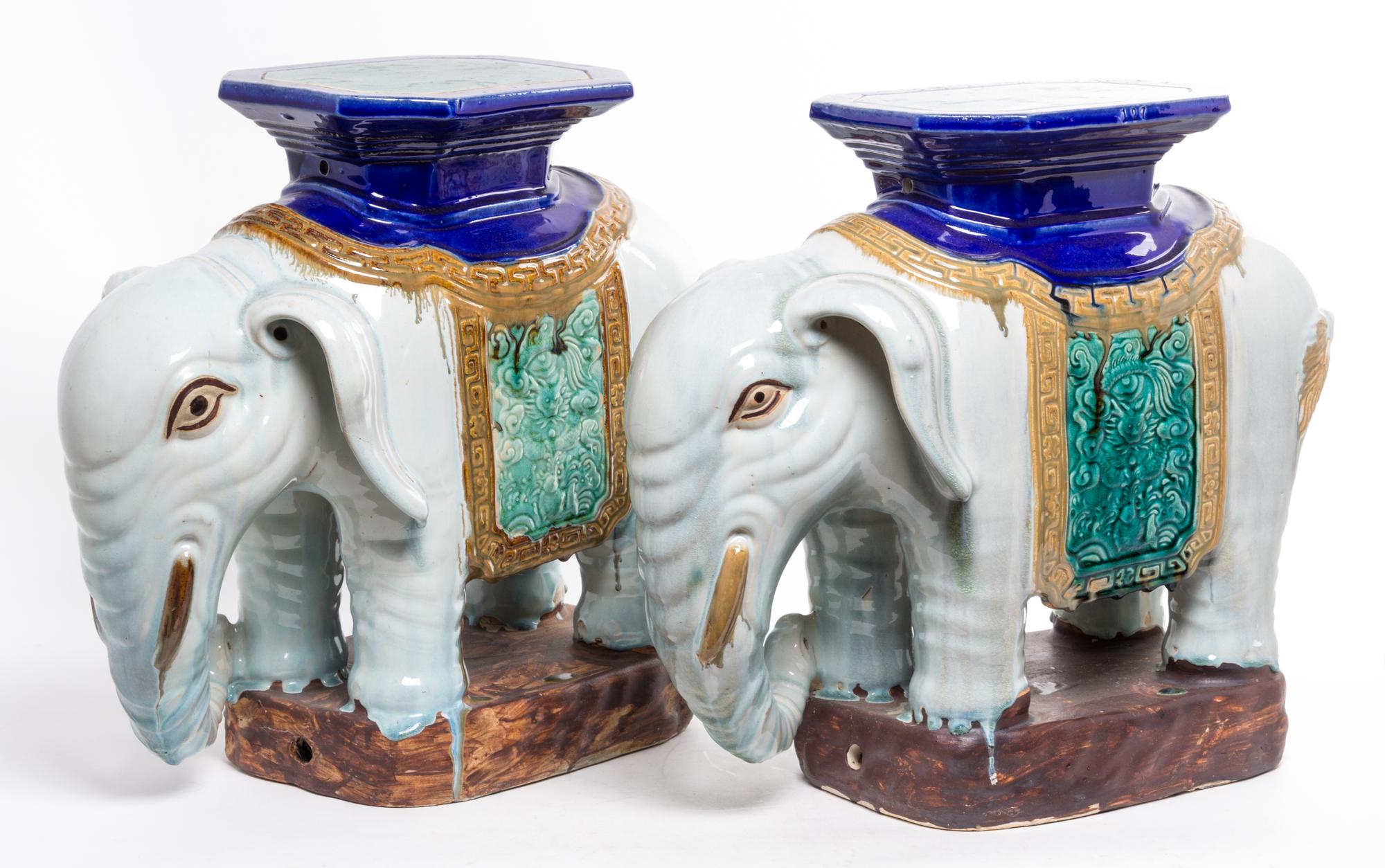 A Pair of Chinese Ceramic Garden Seats Height 20 1/4 inches. — SECOND HALF 20TH CENTURY
