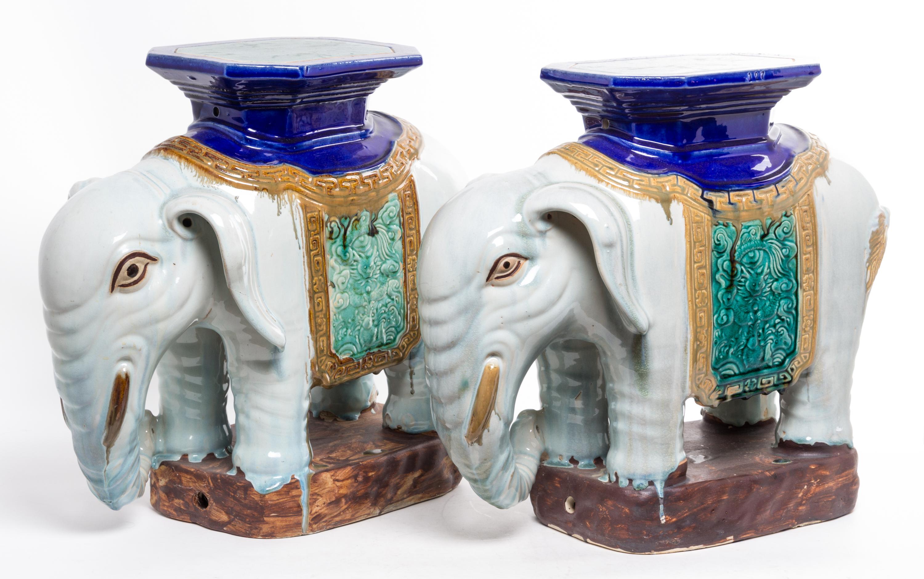A Pair of Chinese Ceramic Garden Seats Height 20 1/4 inches. — SECOND HALF 20TH CENTURY