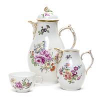 A Berlin (K.P.M.) Porcelain Coffee Service Height of coffee pot 9 1/2 inches. — MID-18TH CENTURY