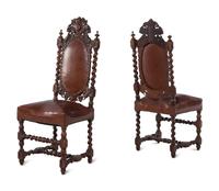 A Pair of William and Mary Style Side Chairs