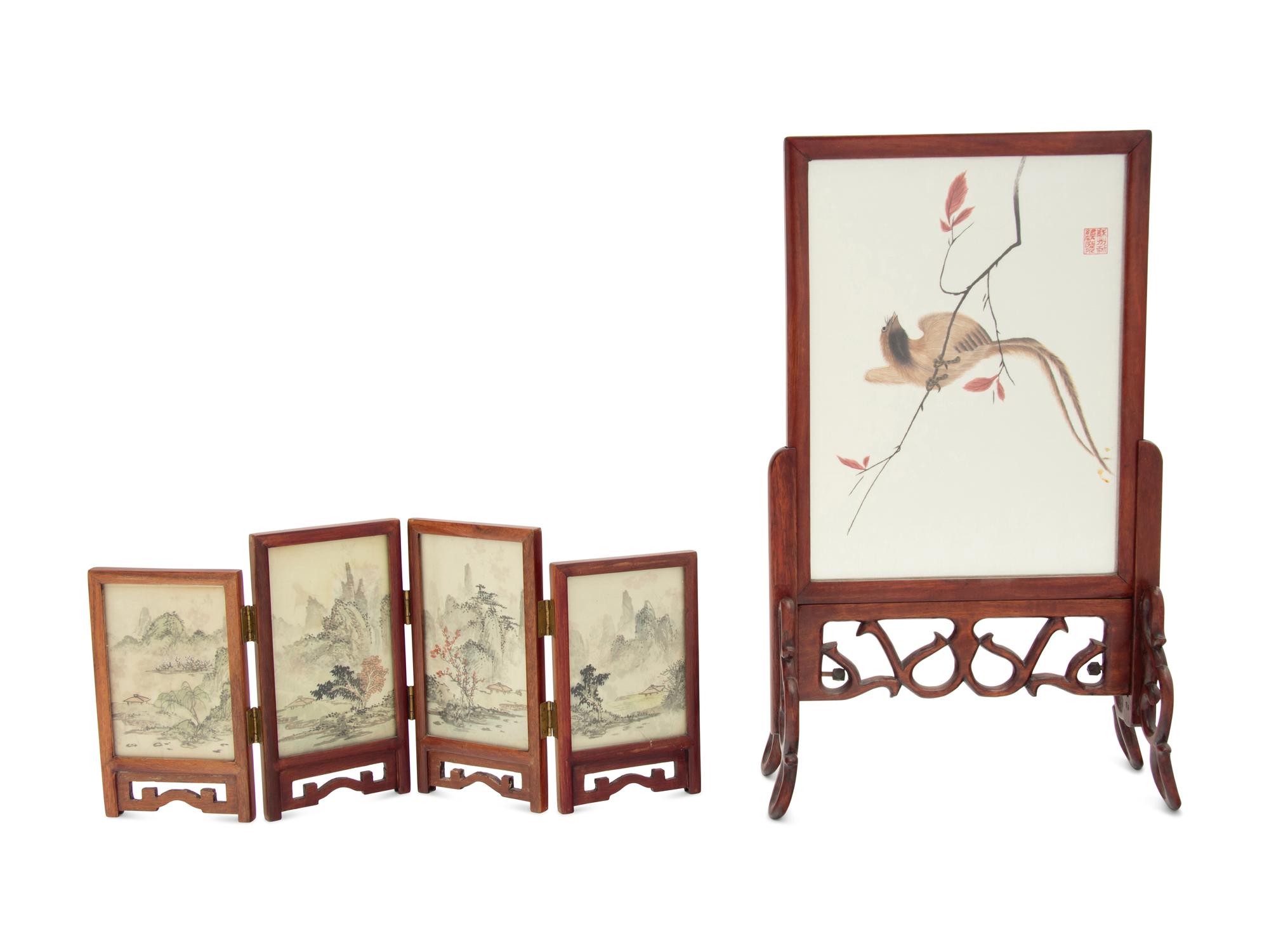 Two Chinese Silk Screens
