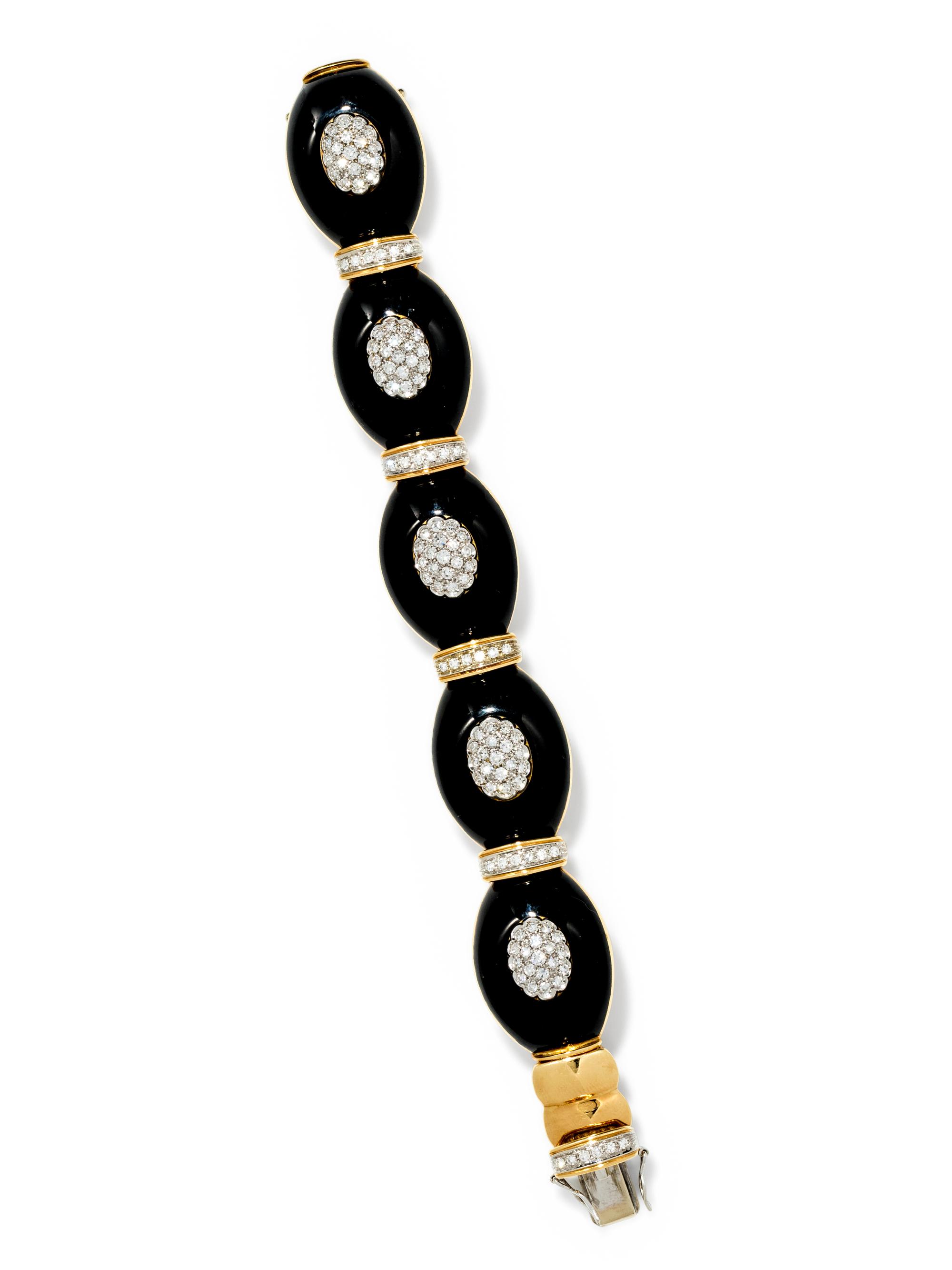 DIAMOND AND ENAMEL BRACELET