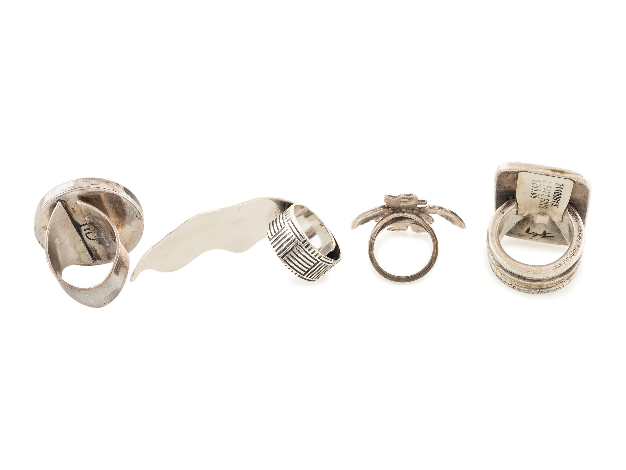Blackfeet, Navajo, and Southwestern-style Silver Rings