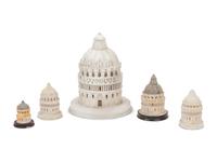 A Group of Alabaster Temple Models