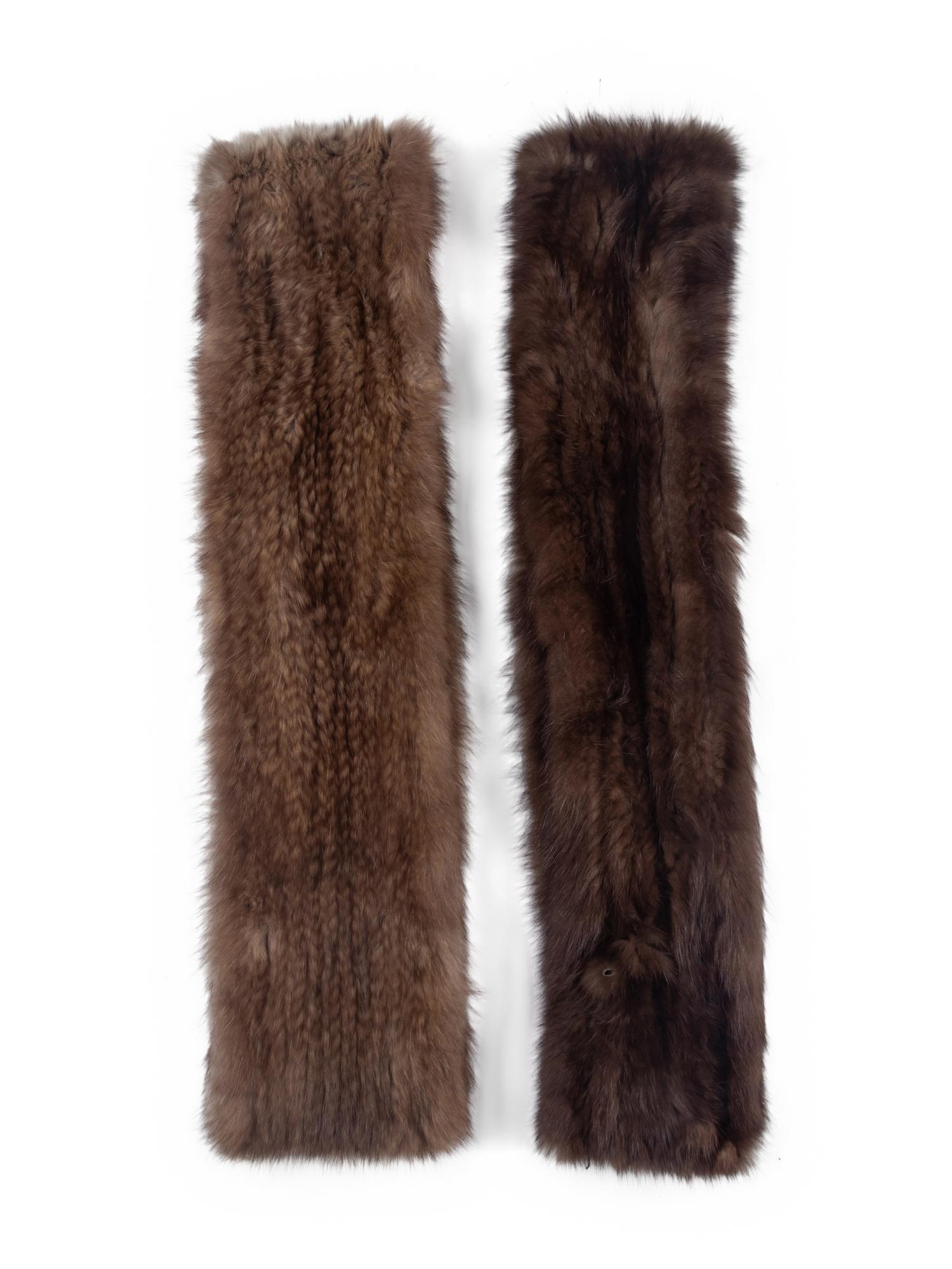 Two J. Mendel Knitted Sable Scarves