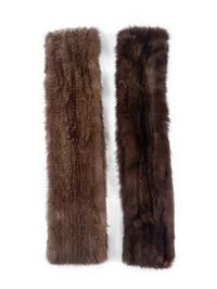Two J. Mendel Knitted Sable Scarves