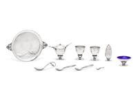 A Group of Georg Jensen Silver Cactus Table Articles