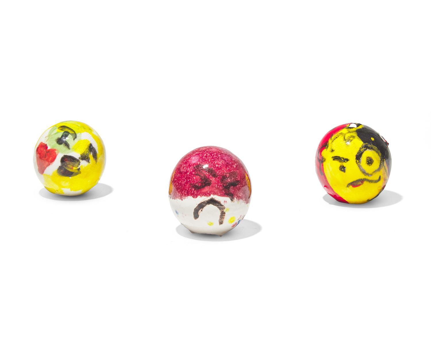 Untitled (three works from the Emoji series), 2015