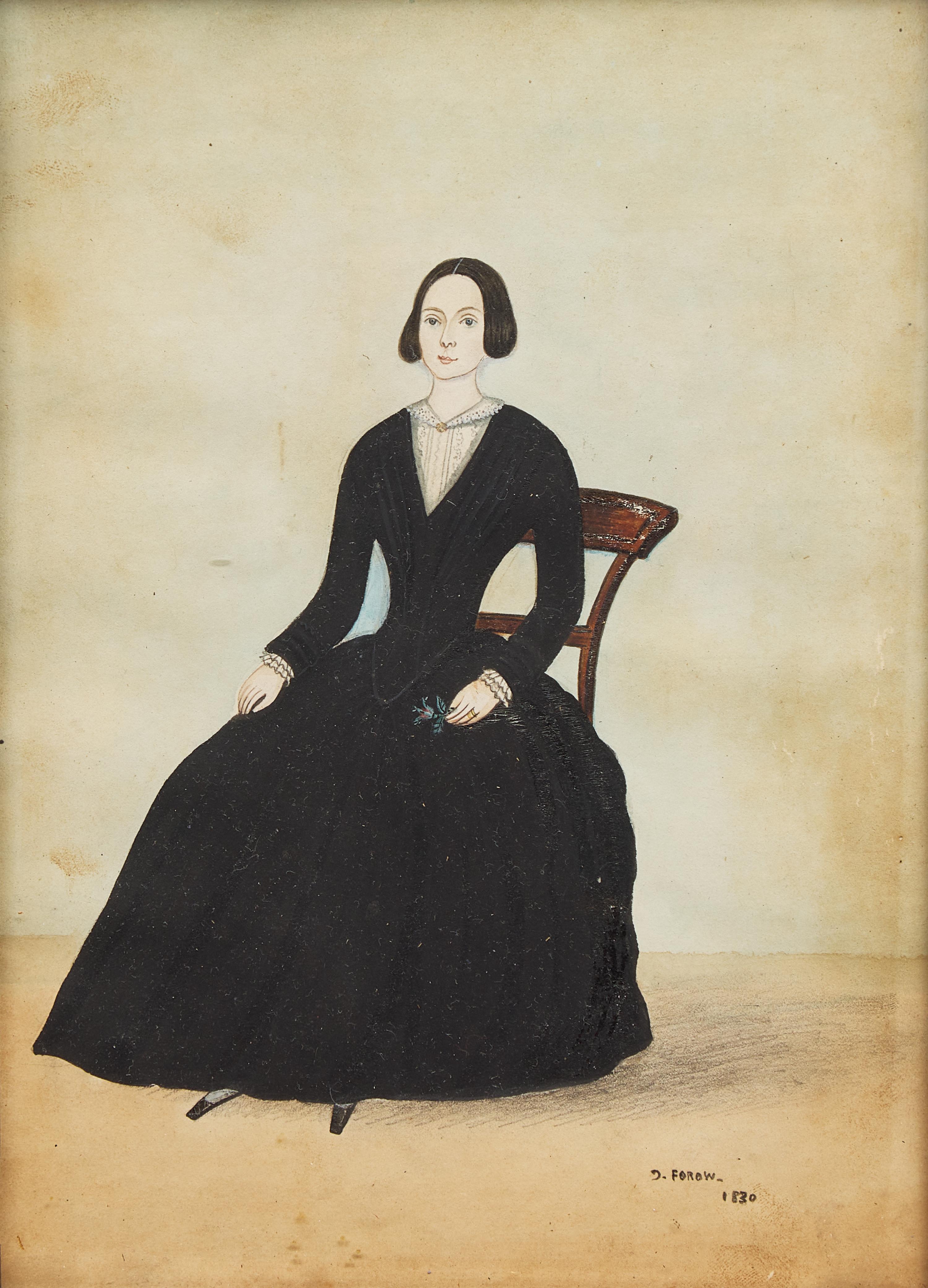 American School, 19th Century — Pair of Portraits: Lady and Gentleman , 1830