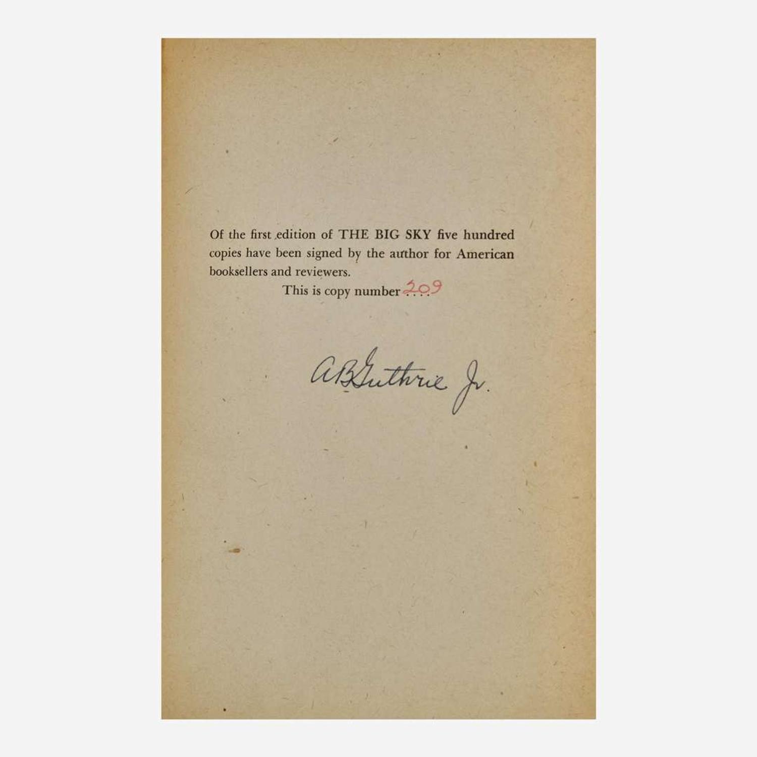 [Literature] Guthrie, A(lfred). B., Jr. The Big Sky