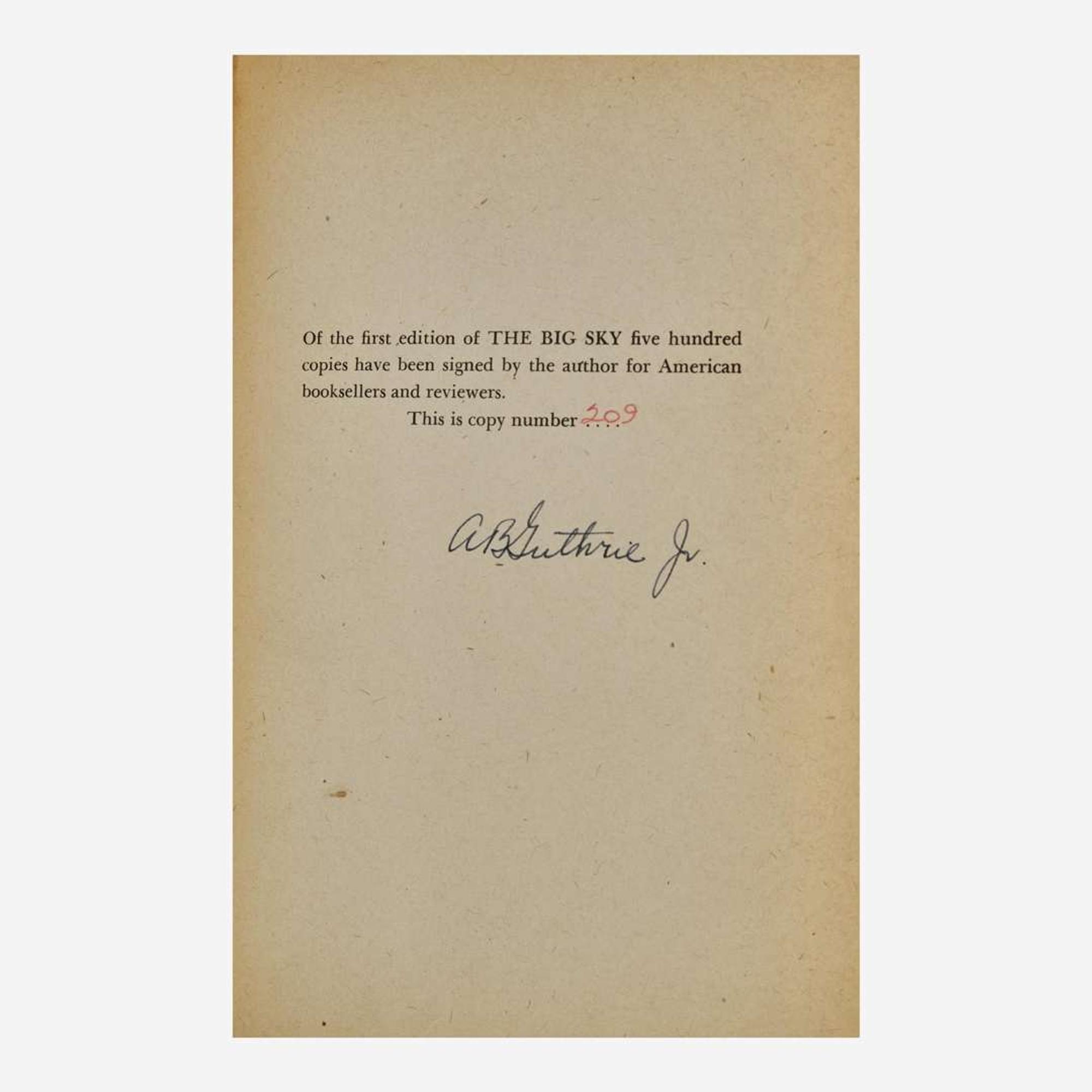 [Literature] Guthrie, A(lfred). B., Jr. The Big Sky