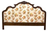 A Louis XV Style Carved Mahogany Upholstered Head Board Height 53 x width 79 inches. — 20TH CENTURY
