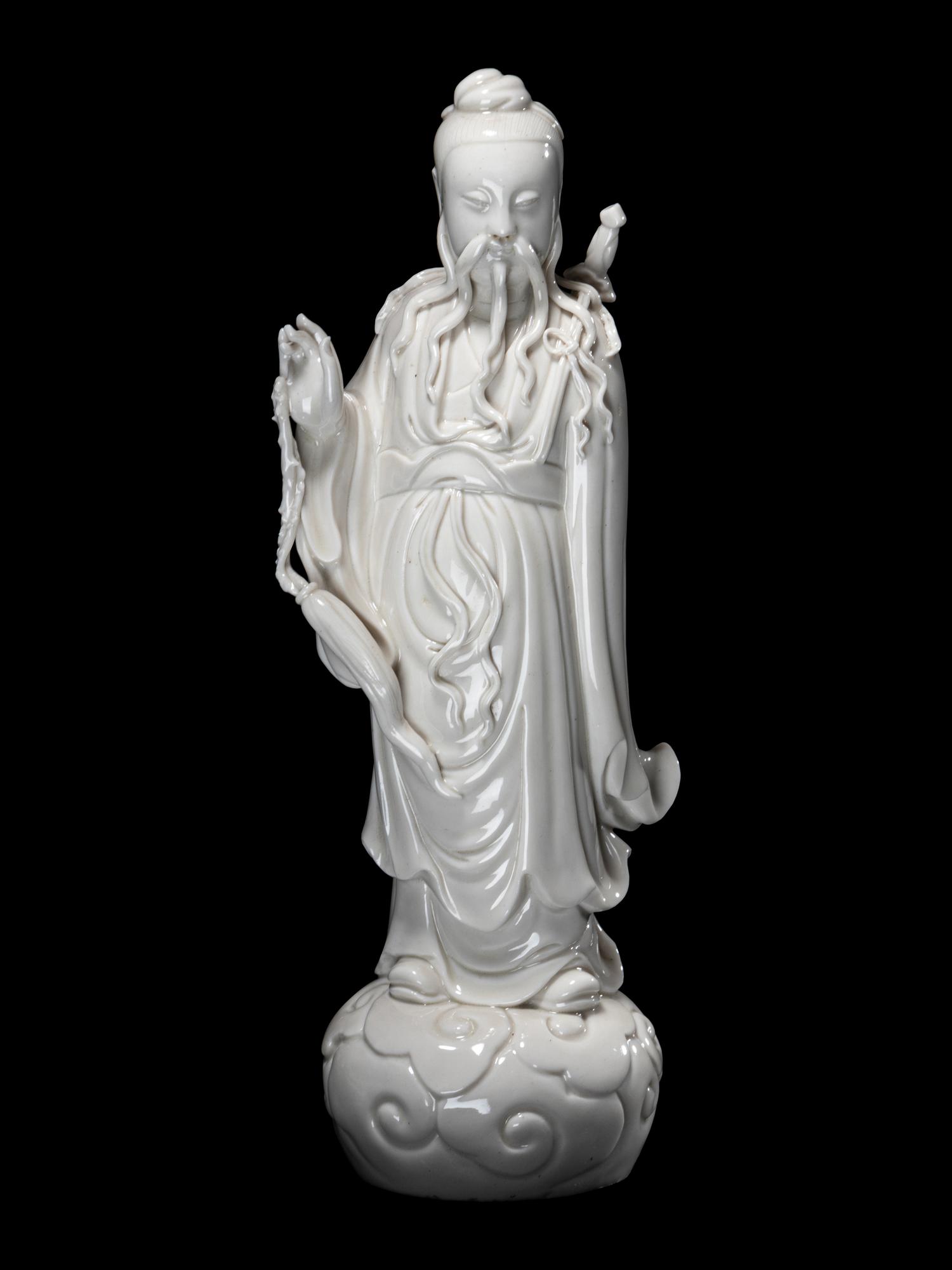 A Blanc-de Chine Porcelain Figure of a Daoist Immortal