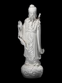 A Blanc-de Chine Porcelain Figure of a Daoist Immortal