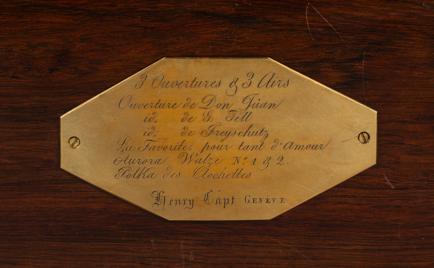 A Three-Overture and Three-Air Music Box by Henry Capt