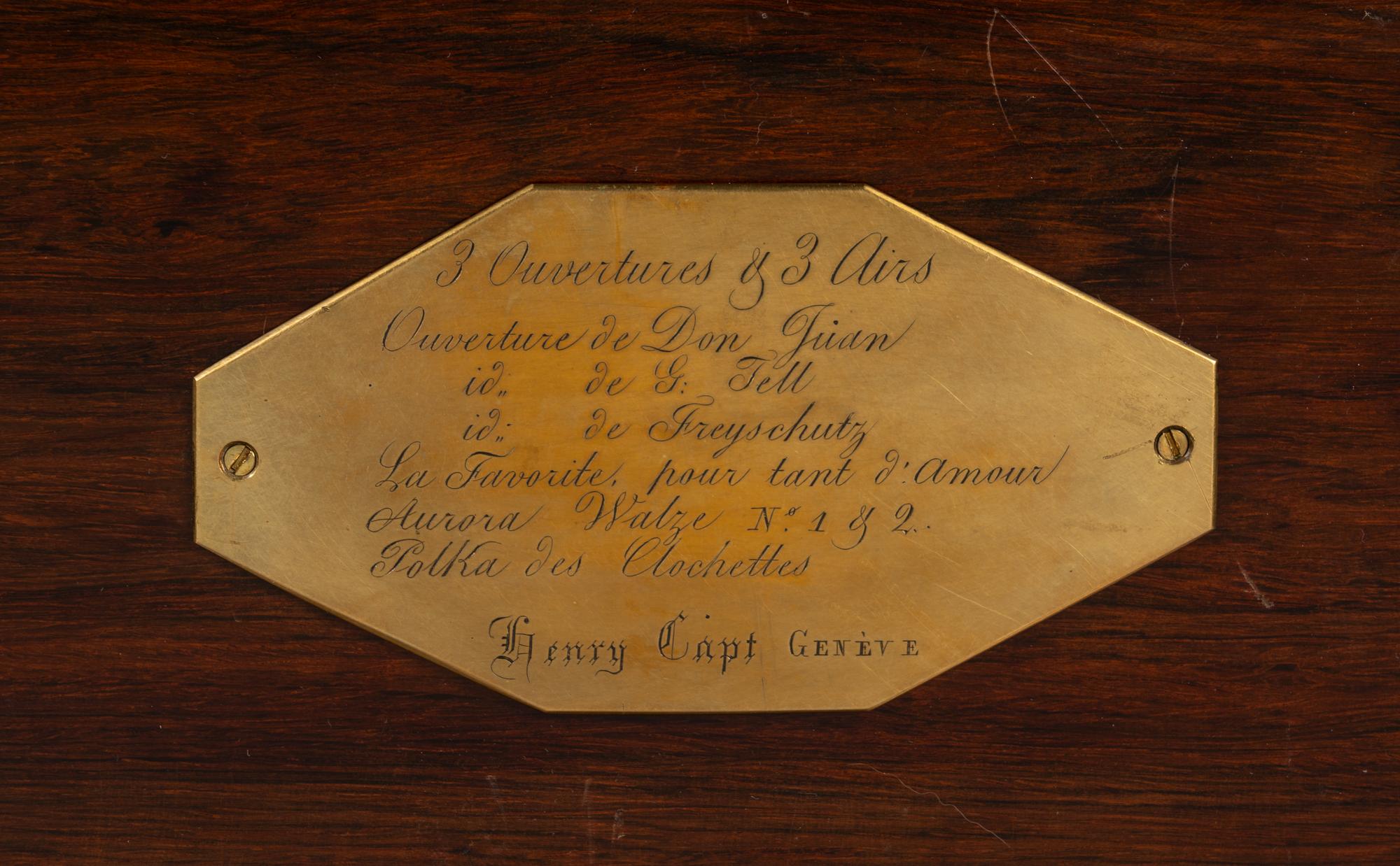 A Three-Overture and Three-Air Music Box by Henry Capt