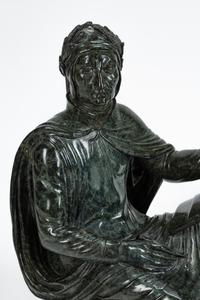 An Italian Carved Green Marble Figure Dante Alighieri