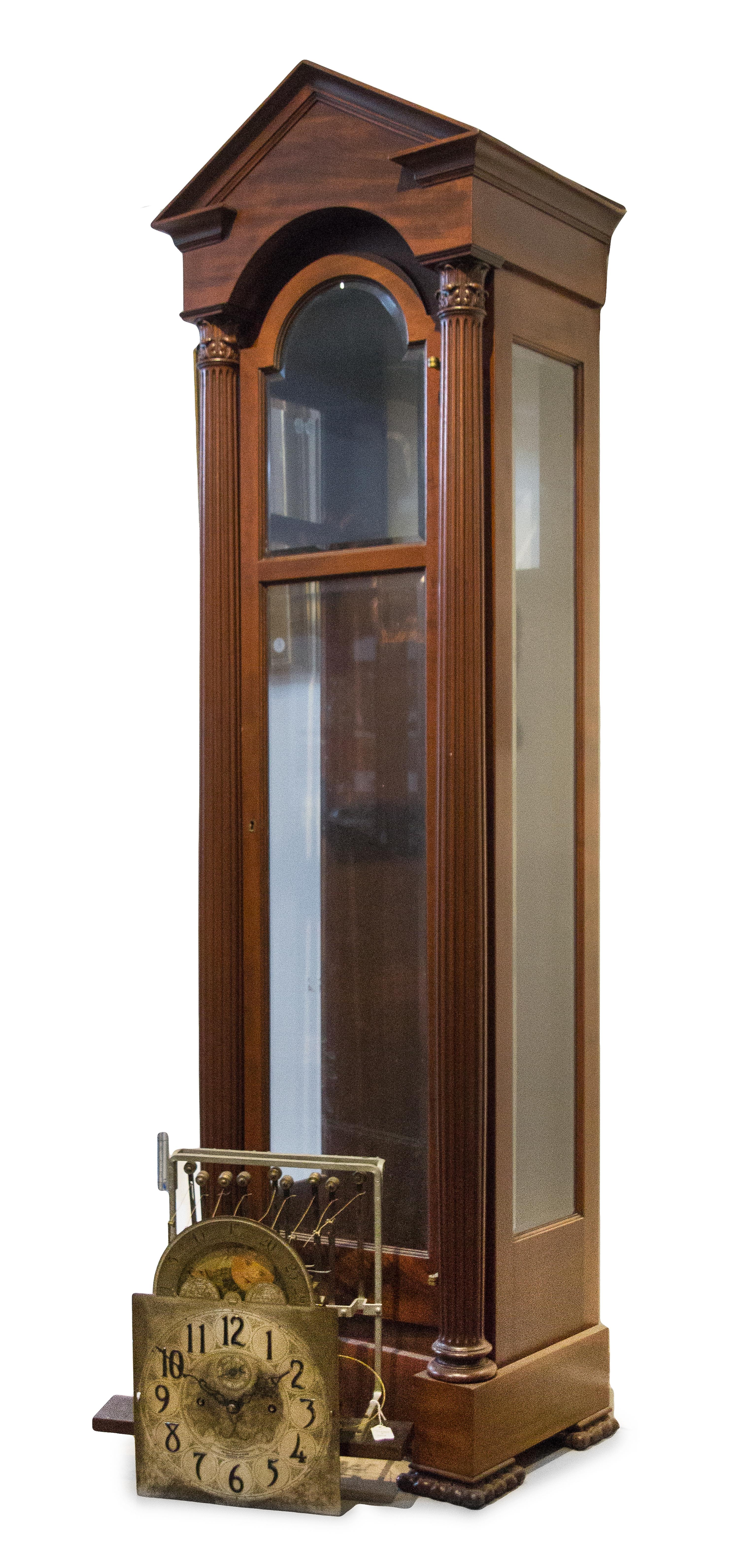 An American Tall Case Clock Height 81 1/2 x width 23 1/4 x depth 16 1/4 inches. — HERSCHEDE HALL CLOCK CO., CINCINNATI, OH, 20TH CENTURY