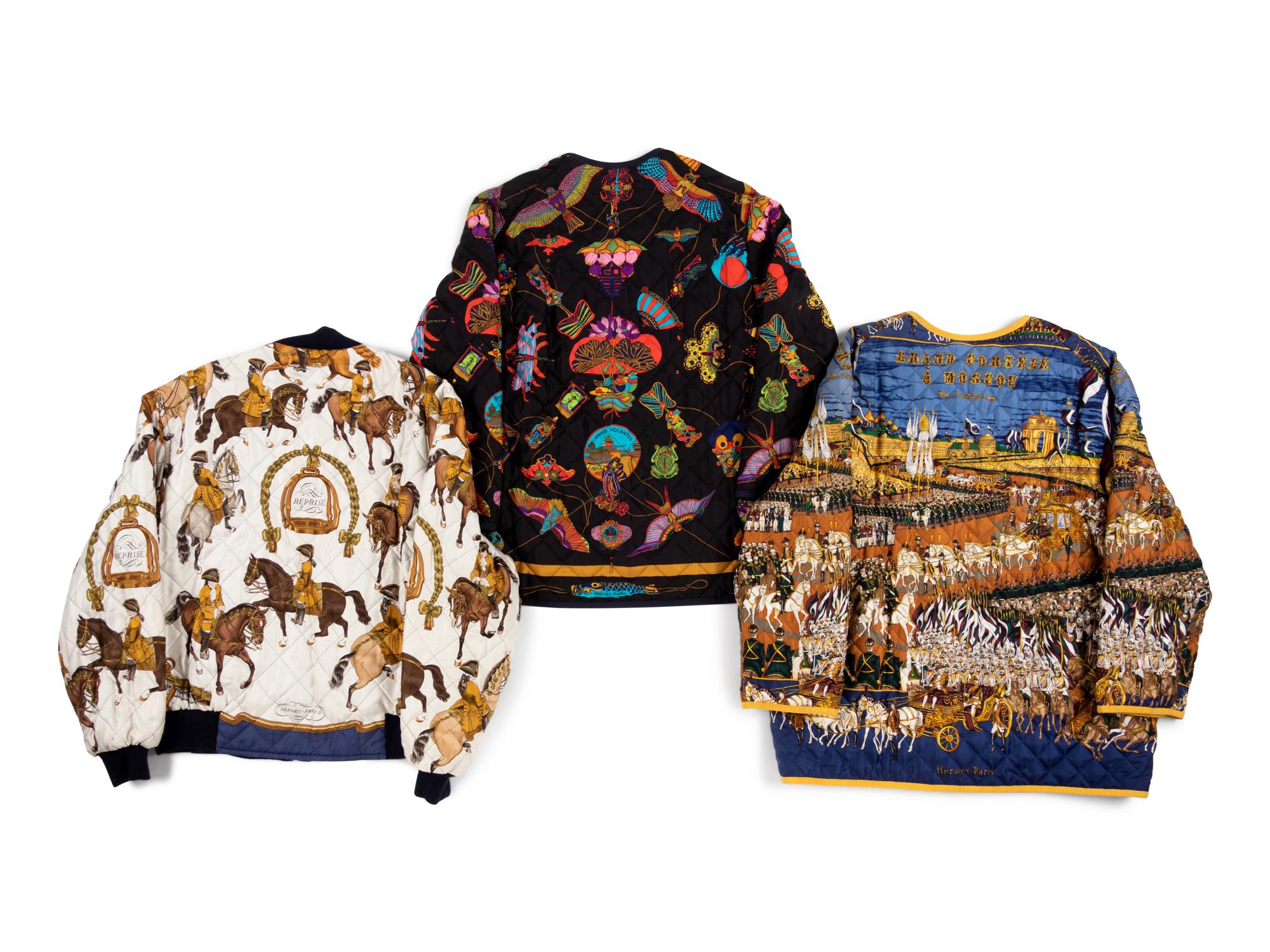 Three Hermès Quilted Jackets, 1980-90s