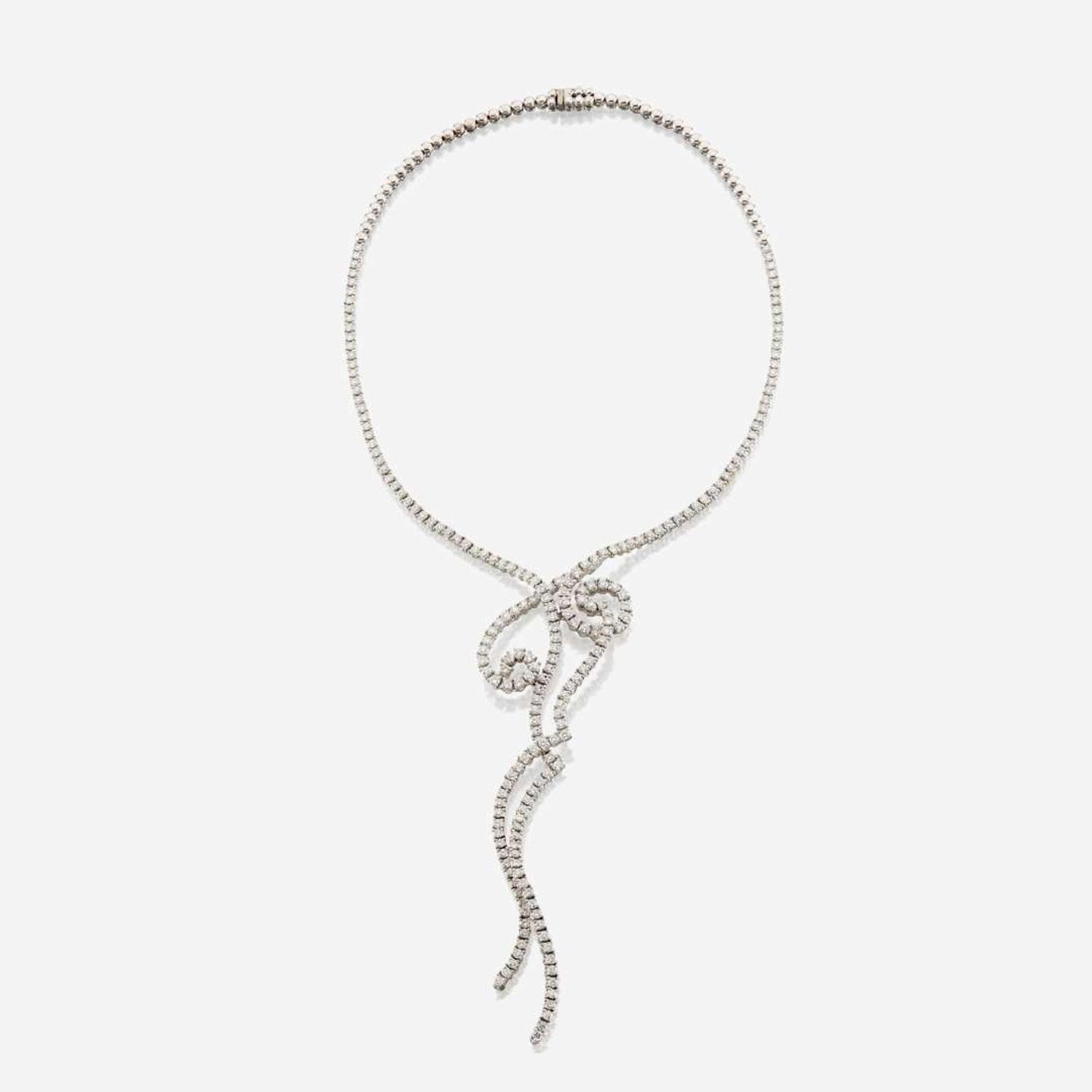 A diamond and white gold necklace designed by, Guiseppe Giacomello "Pino" & Chuang Yu