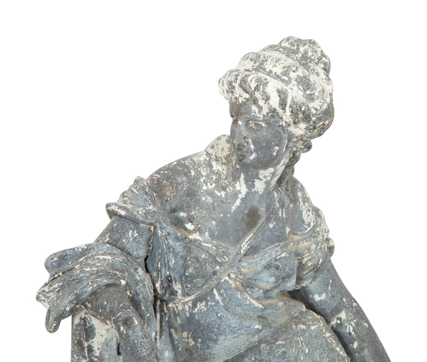 A Painted Zinc Neoclassical Statuette