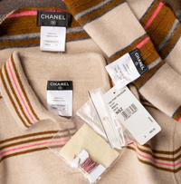 Three Chanel Cashmere Pieces: One Jacket, One Pullover, One Scarf, Fall 2014