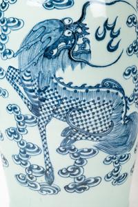 Two Chinese Blue and White Porcelain Baluster Vases