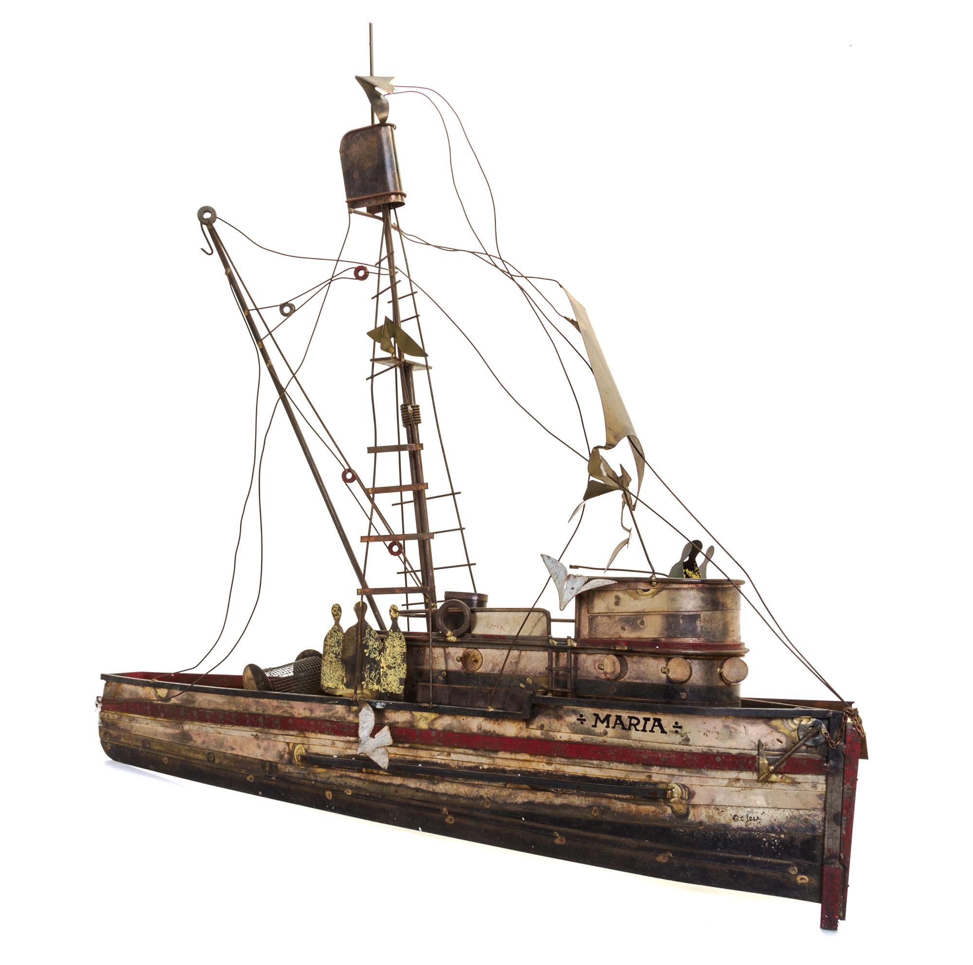 A Curtis Jere Gilt and Painted Metal Sculpture Height 31 x width 40 inches. — CIRCA 1960s