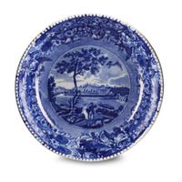Two Historical Blue Staffordshire 'Fair Mount Near Philadelphia' basins Joseph Stubbs, Burslem, circa 1830