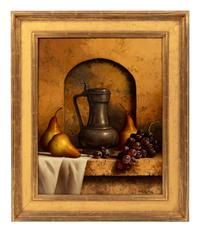 Pewter with Pears and Grapes