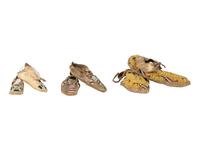 Cheyenne Child's AND Doll Beaded Hide Moccasins