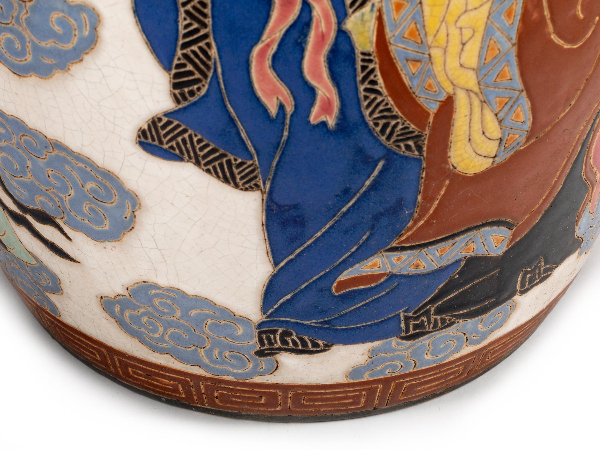 A Pair of Japanese Polychrome Enameled Earthenware Garden Seats