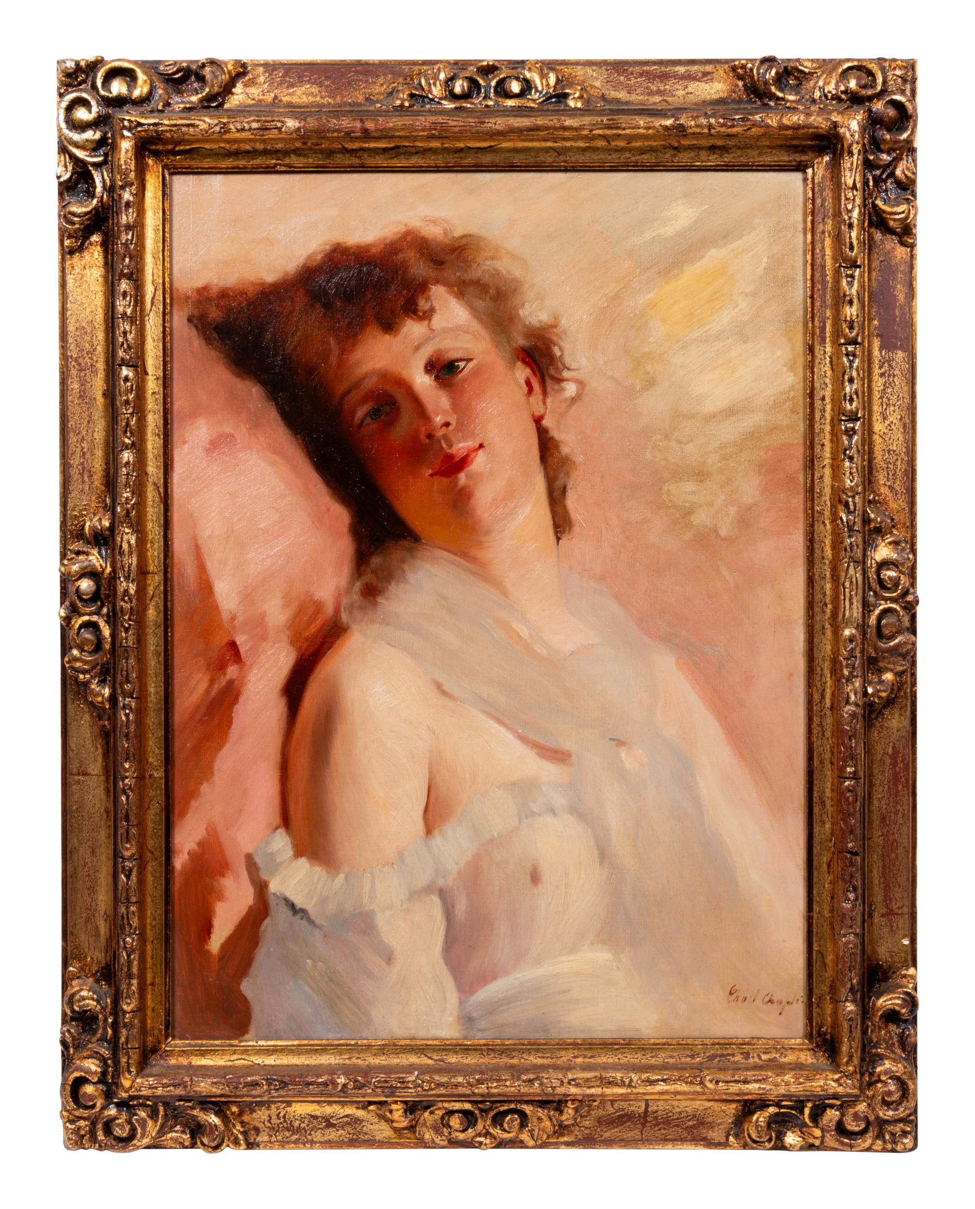 Portrait of a Young Beauty in a Sheer Blouse