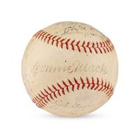 A 1944 Philadelphia Athletics Team Signed Autograph Baseball Featuring Connie Mack (Beckett Authentication Services Letter of Authenticity)