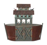 A Folk Art Painted Wood and Metal Noah's Ark by Barry Grosscup