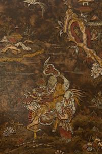 A George II Style Chinoiserie Lacquered Secretary Bookcase