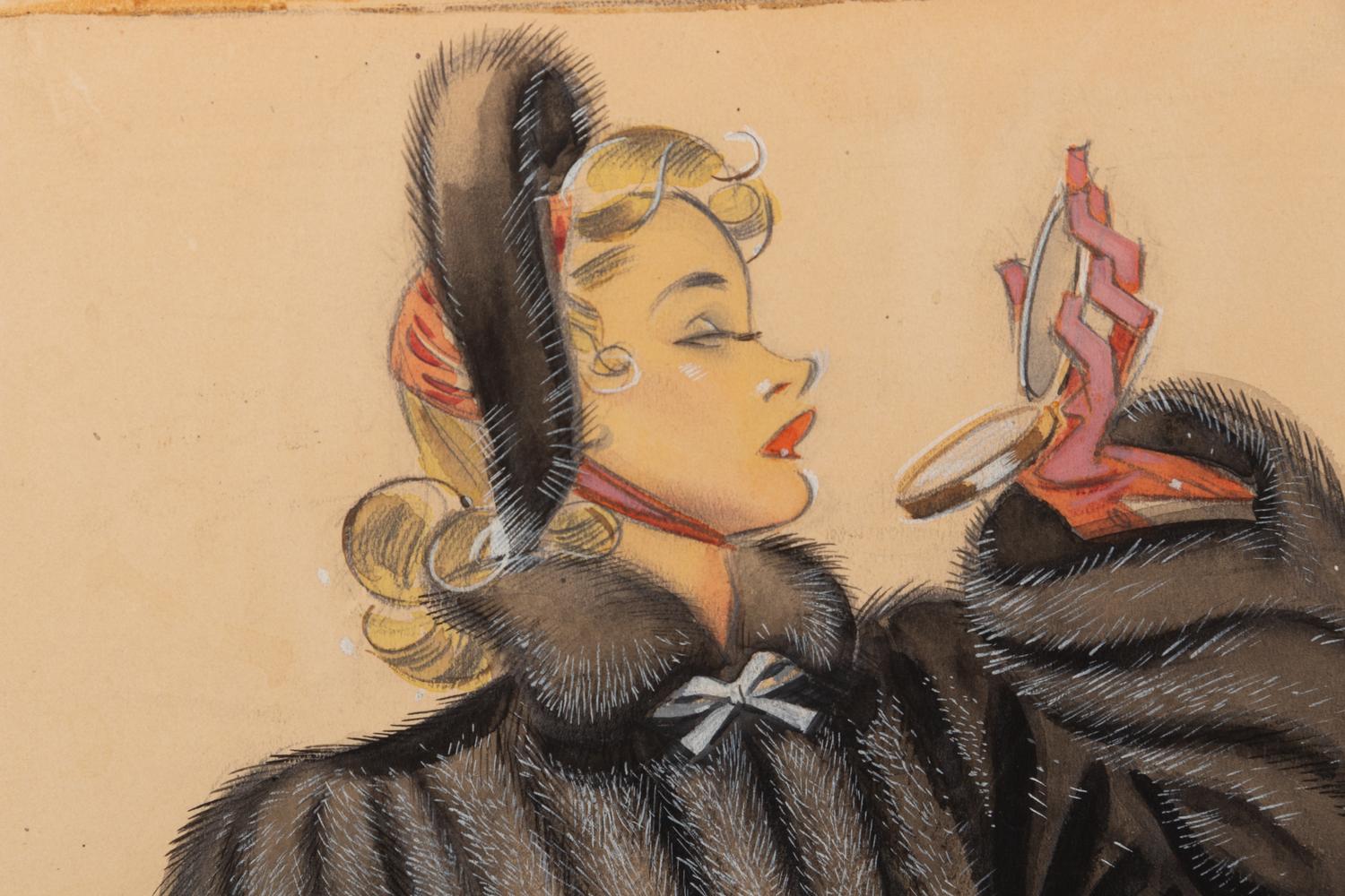 An Archive of Thirteen Conceptual Sketches for I.J. Fox , by James Montgomery Flagg and Russell Patterson, 1940s