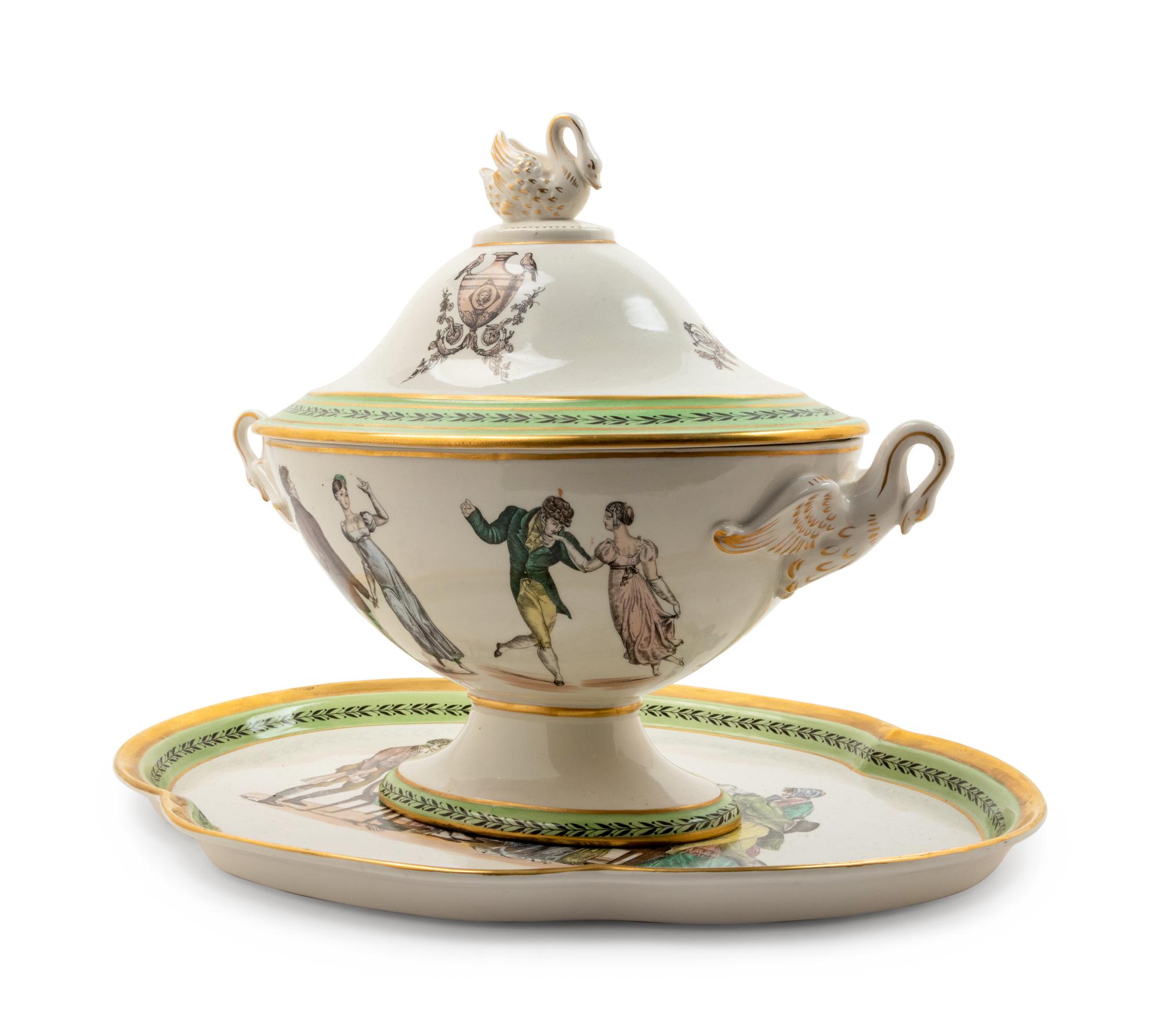 An Italian Porcelain Tureen and Tray