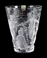 A Lalique Ondines Crystal Vase