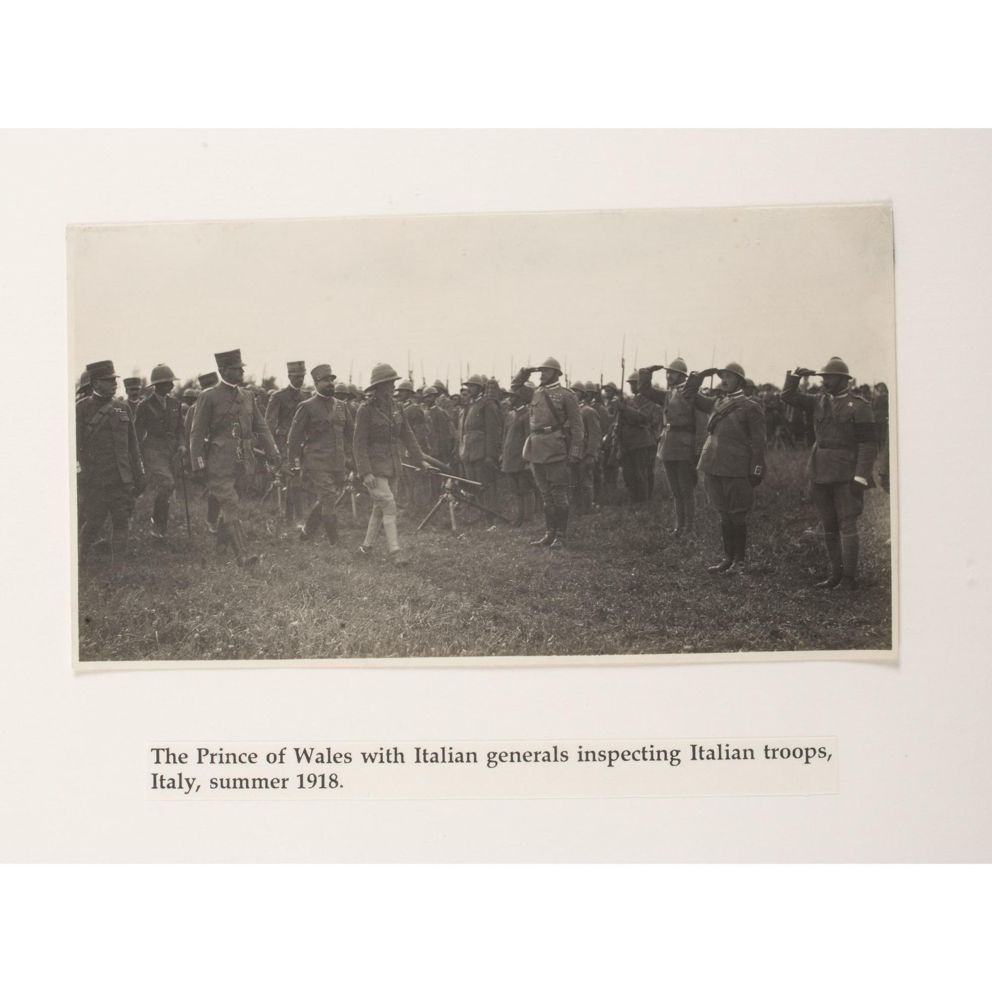 Prince of Wales Tour of Italy, 1918, Collection of 18 Photographs, Plus