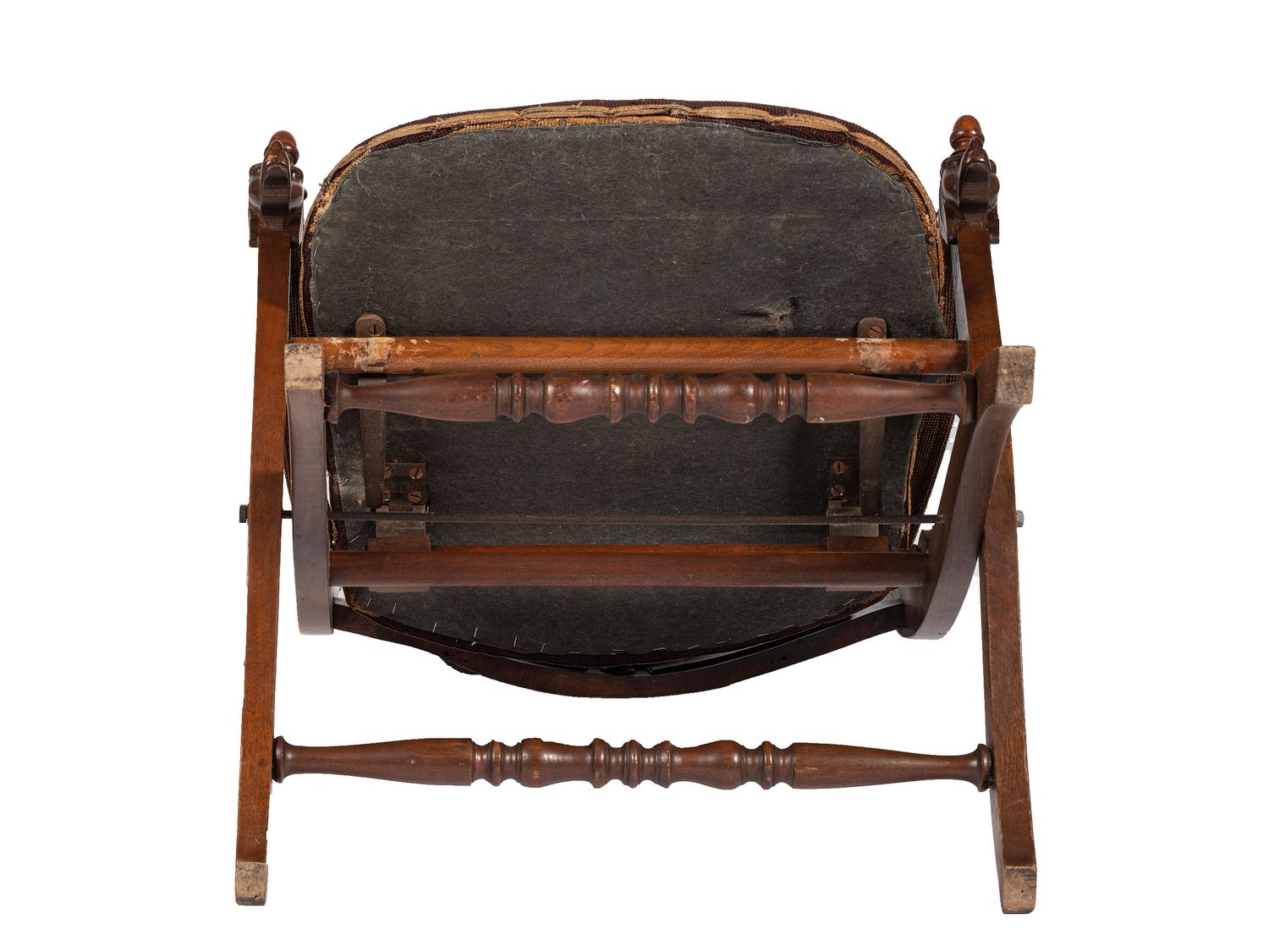 [TRAVEL & EXPLORATION] -- [PEARY, Robert (1856-1920)]. Folding camp chair identified to explorer Robert E. Peary and which accompanied him on the SS Roosevelt during his Arctic explorations.