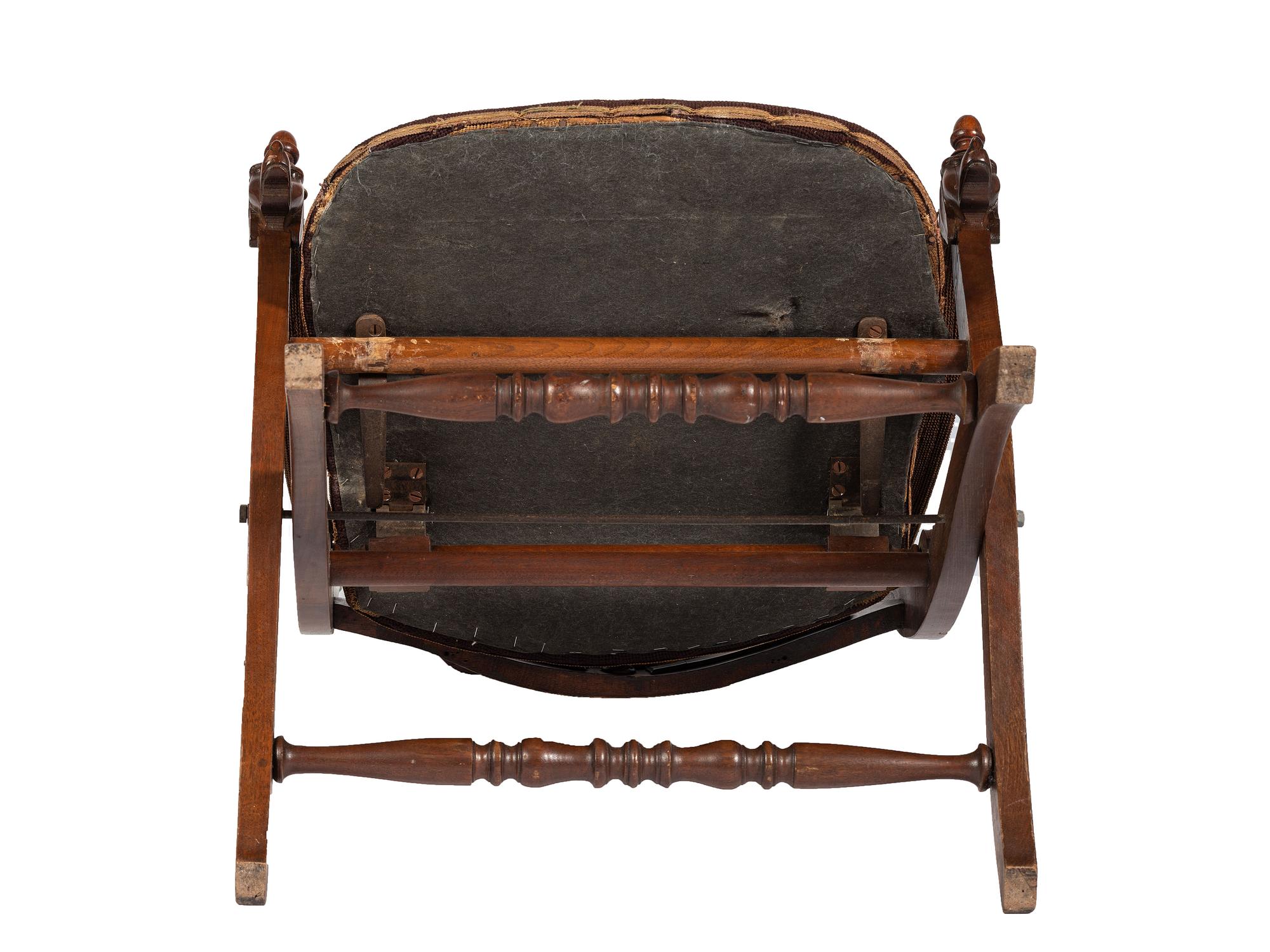 [TRAVEL & EXPLORATION] -- [PEARY, Robert (1856-1920)]. Folding camp chair identified to explorer Robert E. Peary and which accompanied him on the SS Roosevelt during his Arctic explorations.