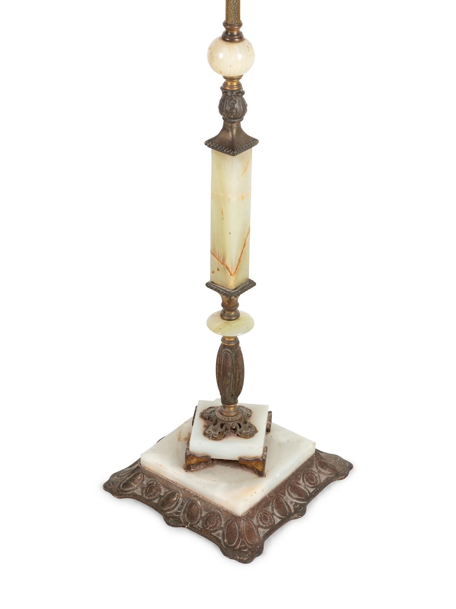 An Aesthetic Movement Bronze and Onyx Floor Lamp