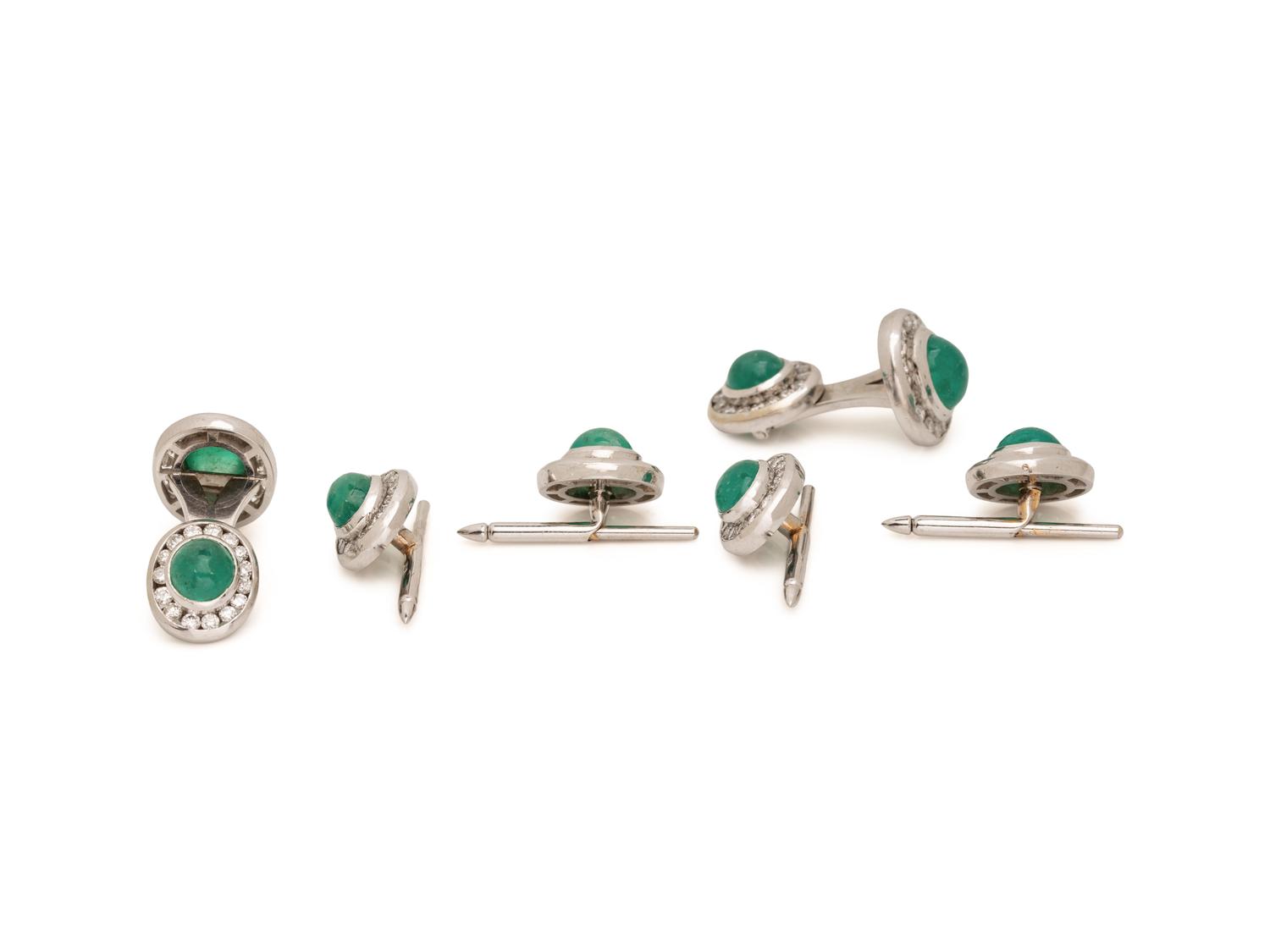 EMERALD AND DIAMOND DRESS SET