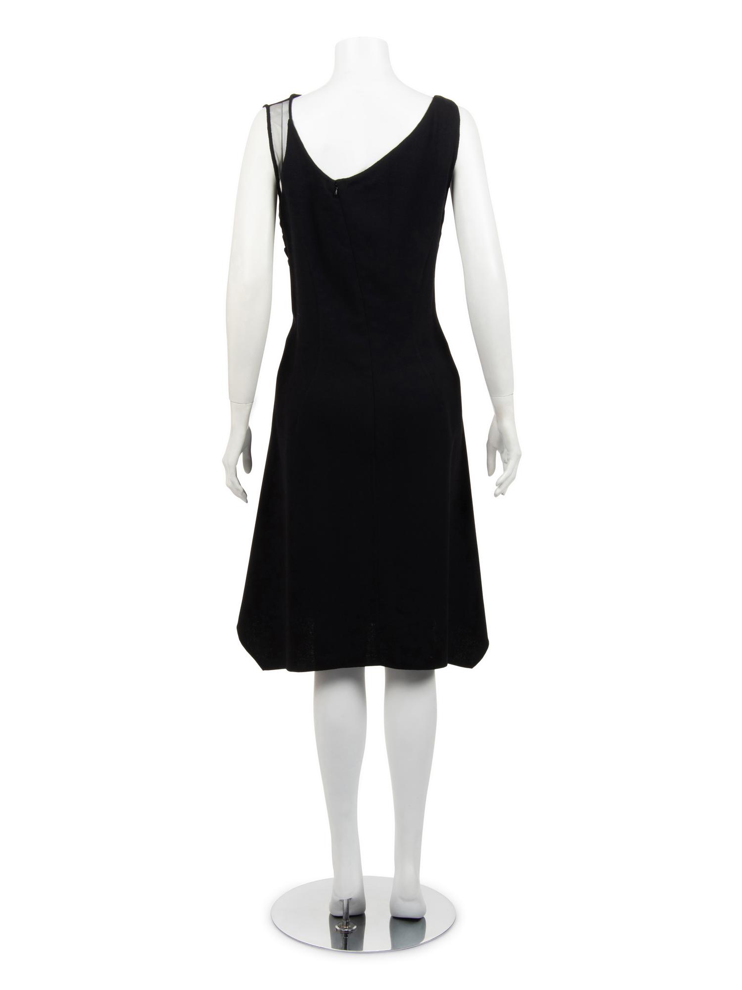 Ralph Rucci Wool Crepe Sleeveless Dress with Lace Up Details