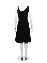 Ralph Rucci Wool Crepe Sleeveless Dress with Lace Up Details