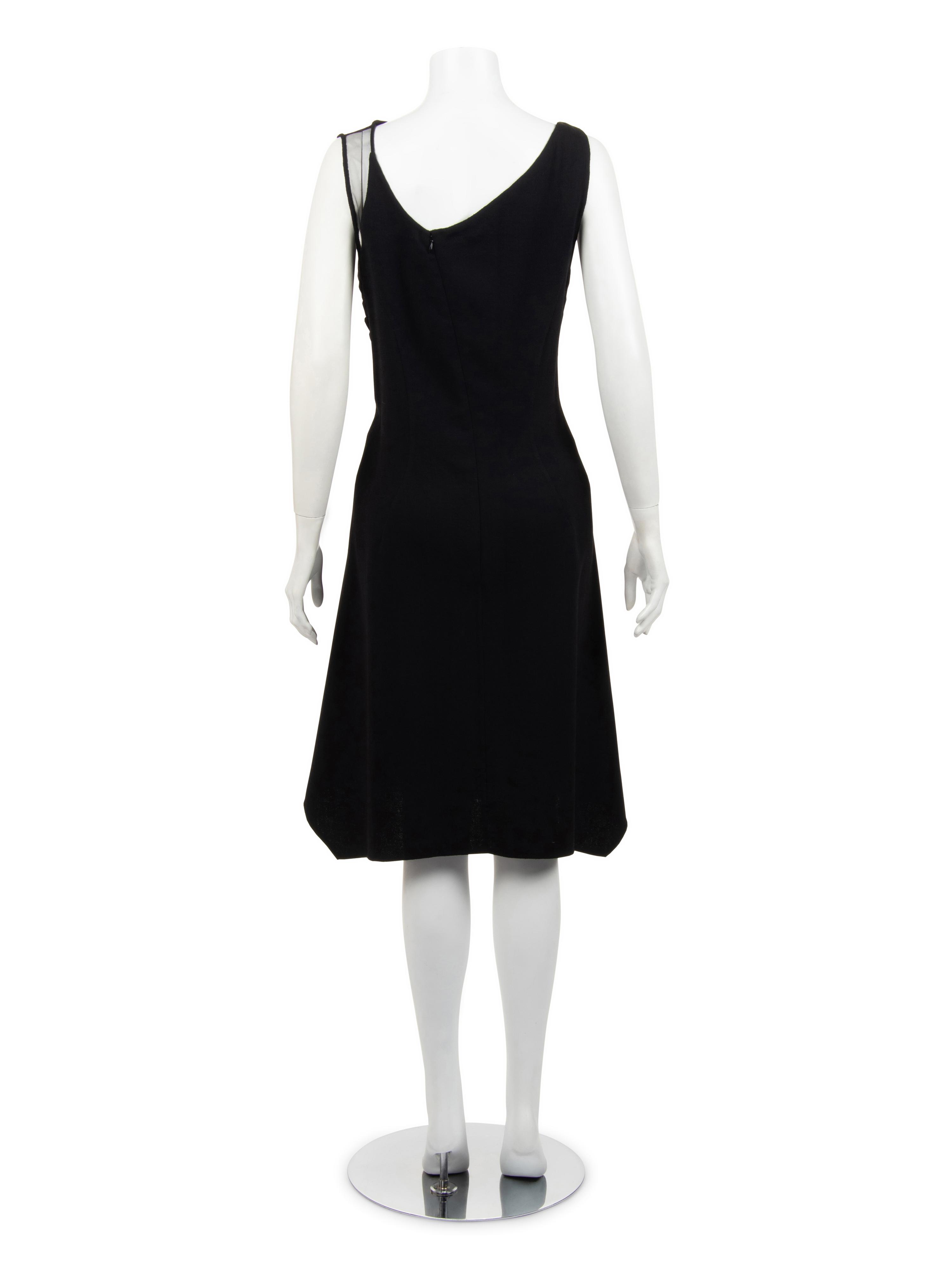 Ralph Rucci Wool Crepe Sleeveless Dress with Lace Up Details