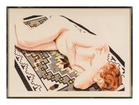 Model on Grey Patterened Rug II, 1974