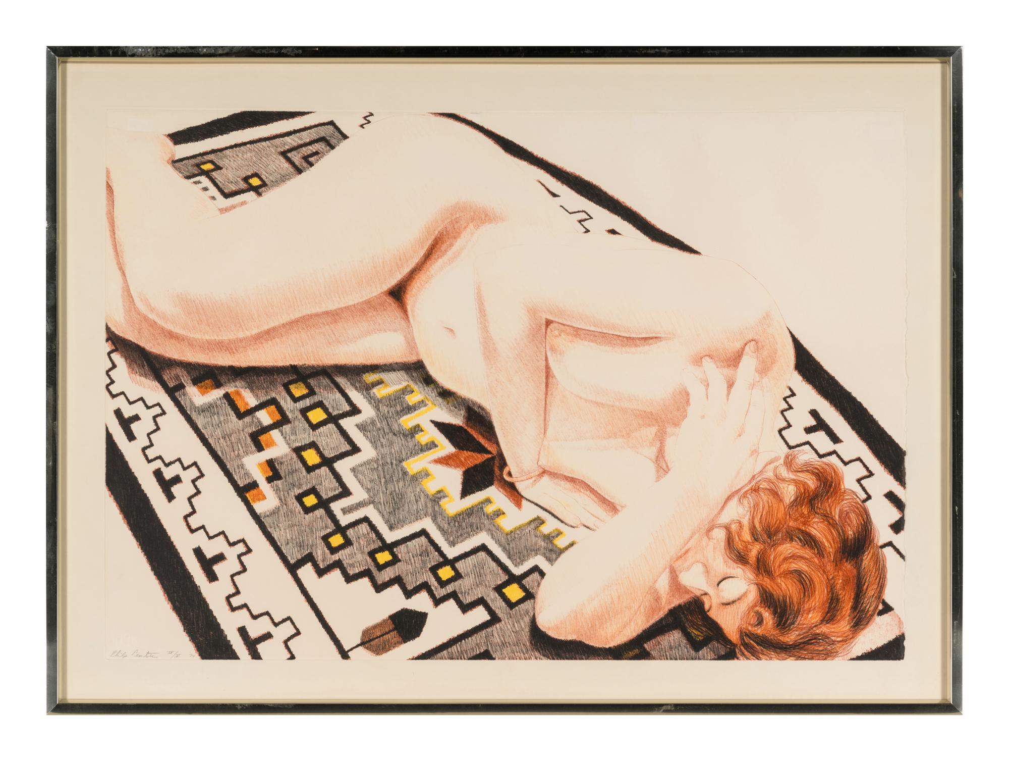 Model on Grey Patterened Rug II, 1974